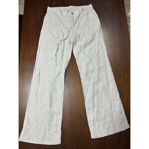 100% Linen Kut from the Kloth Pants Women 10 Neutral Beige Beachy Comfy Lounge